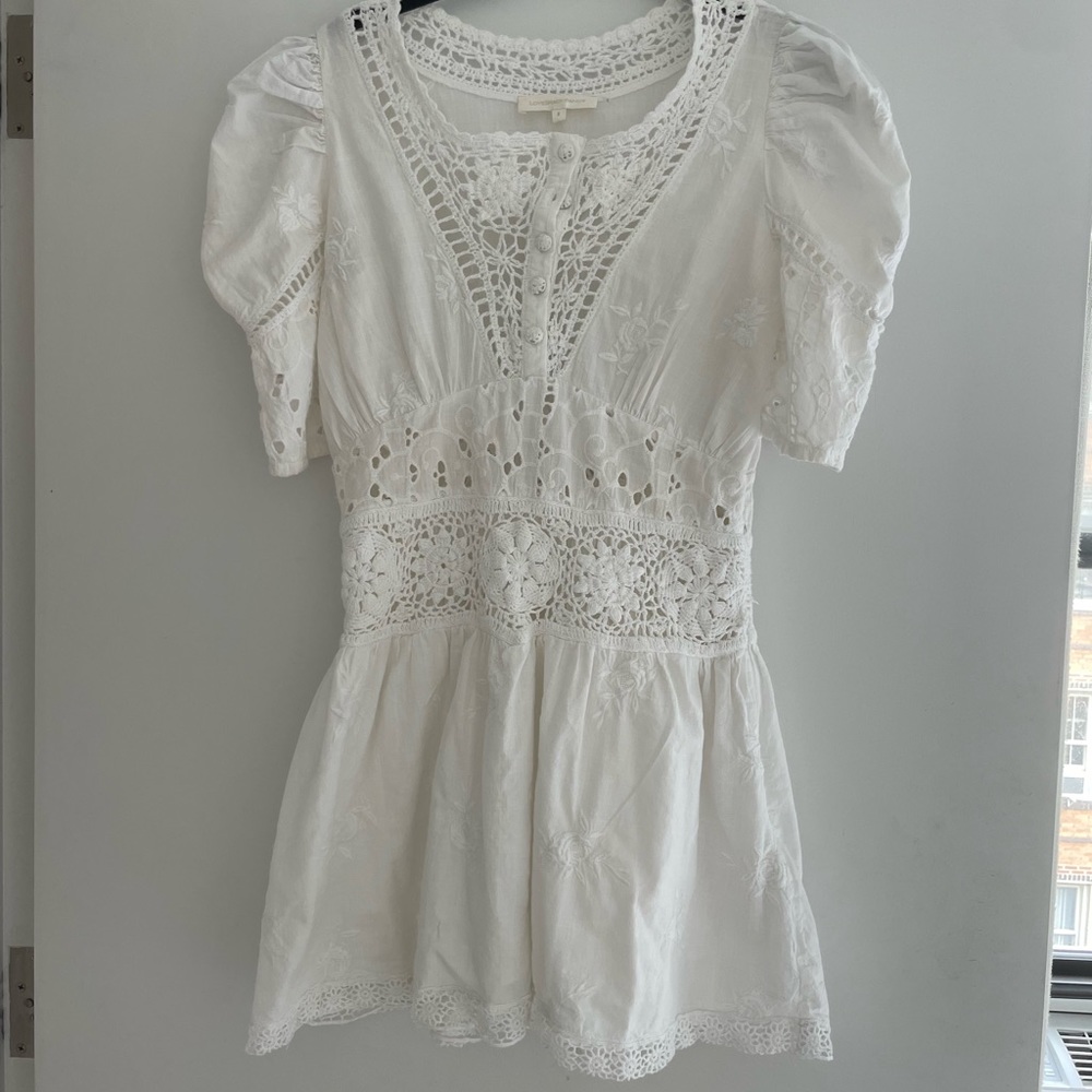 LoveShackFancy white mini dress